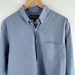 Ralph Lauren Casual Preppy Plaid Shirt Blue - Classic Fit XL 17